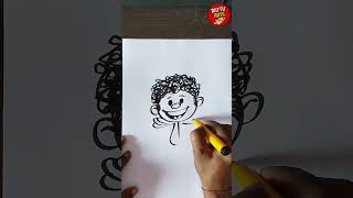 How to draw goodmorning cartoon sketchshort [upl. by Sydel209]