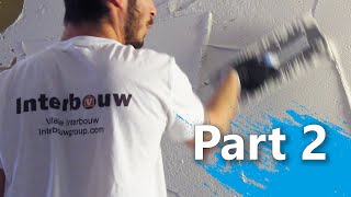 Howto een wand stucen  muur stucen  Part 2  Opzetten en Afreien [upl. by Stinson]