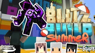 Minecraft  閃電建築夏日版 BLITZ BUILD SUMMER ft阿神 羽毛 熊貓團團 [upl. by Palladin]