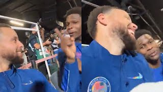 Stephen Curry hilarious moment with Anthony Edwards after winning Gold Medal [upl. by Arleyne]