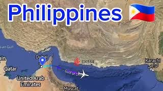 Dubai  Manila Philippines The direct flight between Dubai and the Philippines Almost 9 hours [upl. by Anairad]