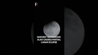 WATCH Partial Eclipse Of Harvest Supermoon  Subscribe to Firstpost [upl. by Immanuel144]