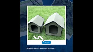 Pet House Outdoor Waterproof Weatherproof Dog Kennel Cat House Foldable Pet Shelter for Pets Indo [upl. by Akkin]