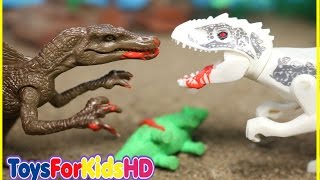 Videos de Dinosaurios para niños 🐊 Indominus Rex vs Spinosaurus 🐊 Lego Dinosaurios Dinossauro [upl. by Alidia10]