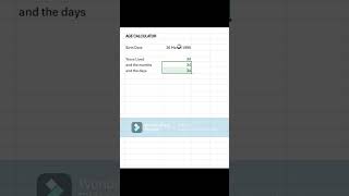AGE CALCULATOREXCELLEARNING HACKSMK [upl. by Solahcin625]