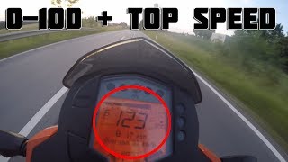 KTM Duke 125 Akrapovic 0  100 TOP Speed [upl. by Christiansen]