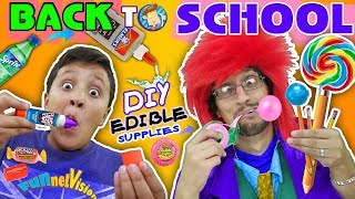 DIY EDIBLE SCHOOL SUPPLIES Teacher vs Supplies FUNnel Vision Back to School Skit [upl. by Robena476]