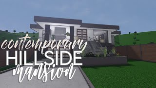 Bloxburg  Contemporary Hillside Mansion  110k  House Build [upl. by Riaj]