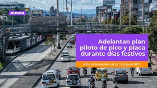 Adelantan plan piloto de pico y placa durante días festivos  Movilidad [upl. by Herr]