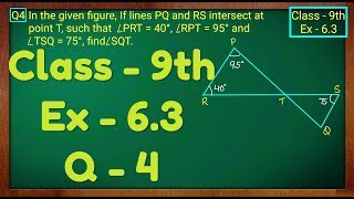 Class  9th Ex  63 Q 4 Lines and Angles Maths NCERT CBSE [upl. by Lyrehs383]