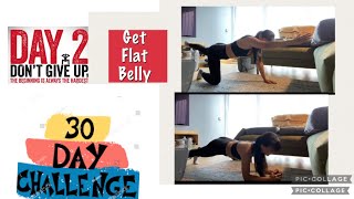 Day 2 to get flat belly challenge at home motivation asmr flatbellyworkout Emziemorena [upl. by Nesnej]