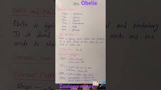 BSc 5th semester Obelia zoology notes 📖🖊️ trending short video study [upl. by Bettina]