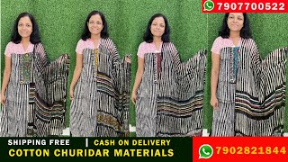 UNSTITCHED COTTON CHURIDAR MATERIALSCM168ONLINE PURCHASEVITARA DESIGNLATEST COLLECTIONRS1750 [upl. by Zanahs]