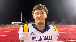 Warren De La Salle QB Sante Gasperoni discusses 3828 win over Orchard Lake St Mary’s [upl. by Alexandr]