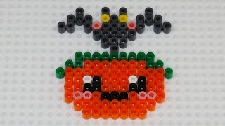 How to Make a Perler Beads Pumpkin  Halloween Beaded Crafting Idea [upl. by Ruyam]