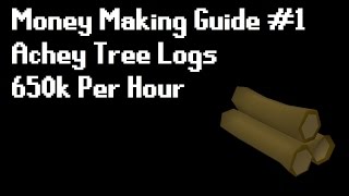 OSRS MONEY MAKING GUIDE ACHEY TREE LOGS 650K PH I Borrow Iron [upl. by Wenz]