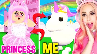 SWITCHING BODIES WITH MY UNICORN FOR A DAY IN ADOPT ME A Roblox Story [upl. by Ninazan]