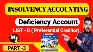 Insolvency Accounting  Preferential creditor  deficiency Account  Modern Institute  SKSharma [upl. by Onairda]