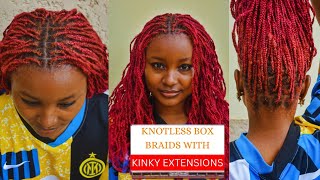 DIY KNOTLESS BOX BRAIDS  CROCHET BRAIDS EXTENSIONS [upl. by Acsecnarf]