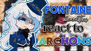 💙   Fontaine Characters react to  Archons  Genshin Impact  GCRV  Gacha Club [upl. by Sualakcin469]