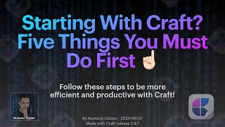 Starting With Craft  Five Things You Must Do First [upl. by Loats573]