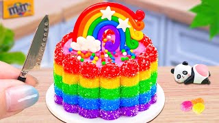 Dreamy Rainbow Jelly Cake 🌈 Buttercream Lovely Cake Recipes 🍫💖 Little Cakery [upl. by Howard]