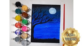 Dark Night Portrait Painting  EasyWaterColorPainting [upl. by Lad]