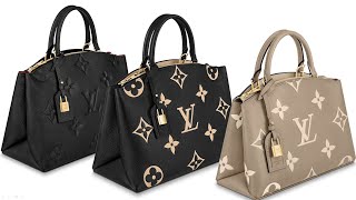 Louis Vuitton Palais bag Monogram Empreinte Bicolor Leather Colors BlackTurtledove DoveCream [upl. by Philan]