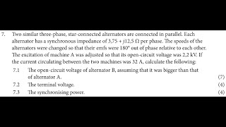 Electrotechnics N5 AC Machines Part 6 Parallel Operation of Alternators mathszoneafricanmotives [upl. by At730]