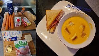 recette dun diner facile et rapidesoupe butternut et croque monsieur [upl. by Ynaffital398]