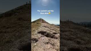 Summit and blue skiestrendingtravel hiking summitviralvideo nature campingvacationmountain [upl. by Earised]