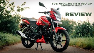 2023 TVS Apache RTR 160 2V Review  ONEDMALAYALAM [upl. by Ahsirtap]