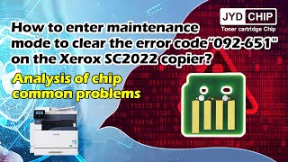 How to enter maintenance mode to clear the error code“092 651 on the Xerox SC2022 copier [upl. by Sadick]