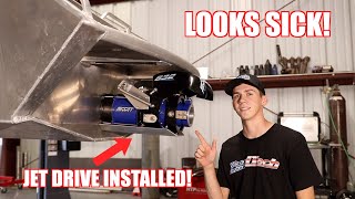 Installing Our Custom Jet Drive On Our Jet Boat Build [upl. by Alaaj]