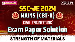 SSC JE 2024 Mains Paper Solution  Civil Engineering  SOM  SSC JE 2024 CBT 2 Civil Paper Solution [upl. by Ib]