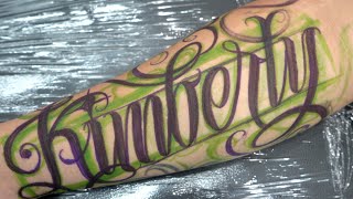 TATTOO TIME LAPSELETTERING [upl. by Ladin]