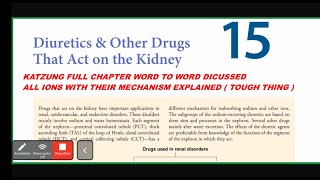 Diuretics Drugs Chp 15 Katzung Lipen LEC 1 [upl. by Lenwood325]