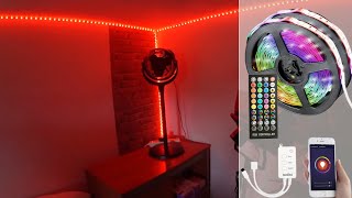 Comment installer une bande LED RVB connectée de Luminea  PEARLTVFR [upl. by Llenad]