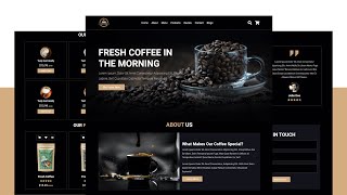 How To Make A Responsive Coffee Shop Website Design Using HTML  CSS  JavaScript  From Scratch [upl. by Garrity]