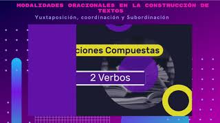 MODALIDADES ORACIONALES EN LA CONSTRUCCIÓN DE TEXTOS YUXTAPOSICIÓN COORDINACIÓN Y SUBORDINACIÓN [upl. by Luce]