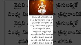 Vaishnavi Bhargavi vagdevi stotram Telugu lyrics [upl. by Lleryd]