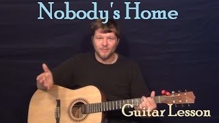 Nobodys Home Avril Lavigne Easy Guitar Lesson How to Play Tutorial Capo 1st [upl. by Essam764]