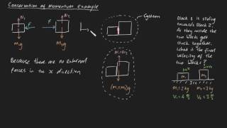 Conservation of Momentum example 1 [upl. by Ibson]