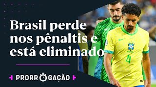 BRASIL SOFRE PERDE NOS PÊNALTIS PARA O URUGUAI E ESTÁ FORA DA COPA AMÉRICA  PRORROGAÇÃO [upl. by Riggs]