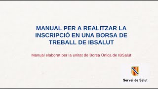 INSCRIPCIÓ EN UNA BORSA DE TREBALL [upl. by Aimac649]