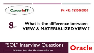 Difference between View and materialized View  Oracle SQL Interview Questions 8 [upl. by Anohs246]