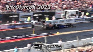 NitrOlympX 2023  Top Fuel Qualifying  11000hp Nitro Power [upl. by Ahsinid201]