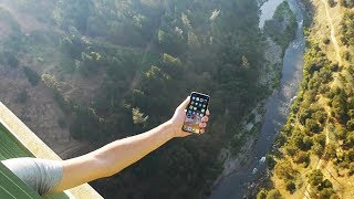 iPhone X vs Tallest Bridge 1000 FT Drop Test  What Will Happen [upl. by Llecram]