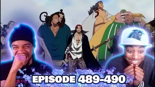 Shanks Stops The War One Piece Episode 489490 Reaction [upl. by Adnalro]