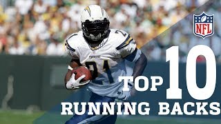 Top 10 Running Backs Of All Time  NFL Highlights [upl. by Nauquf304]